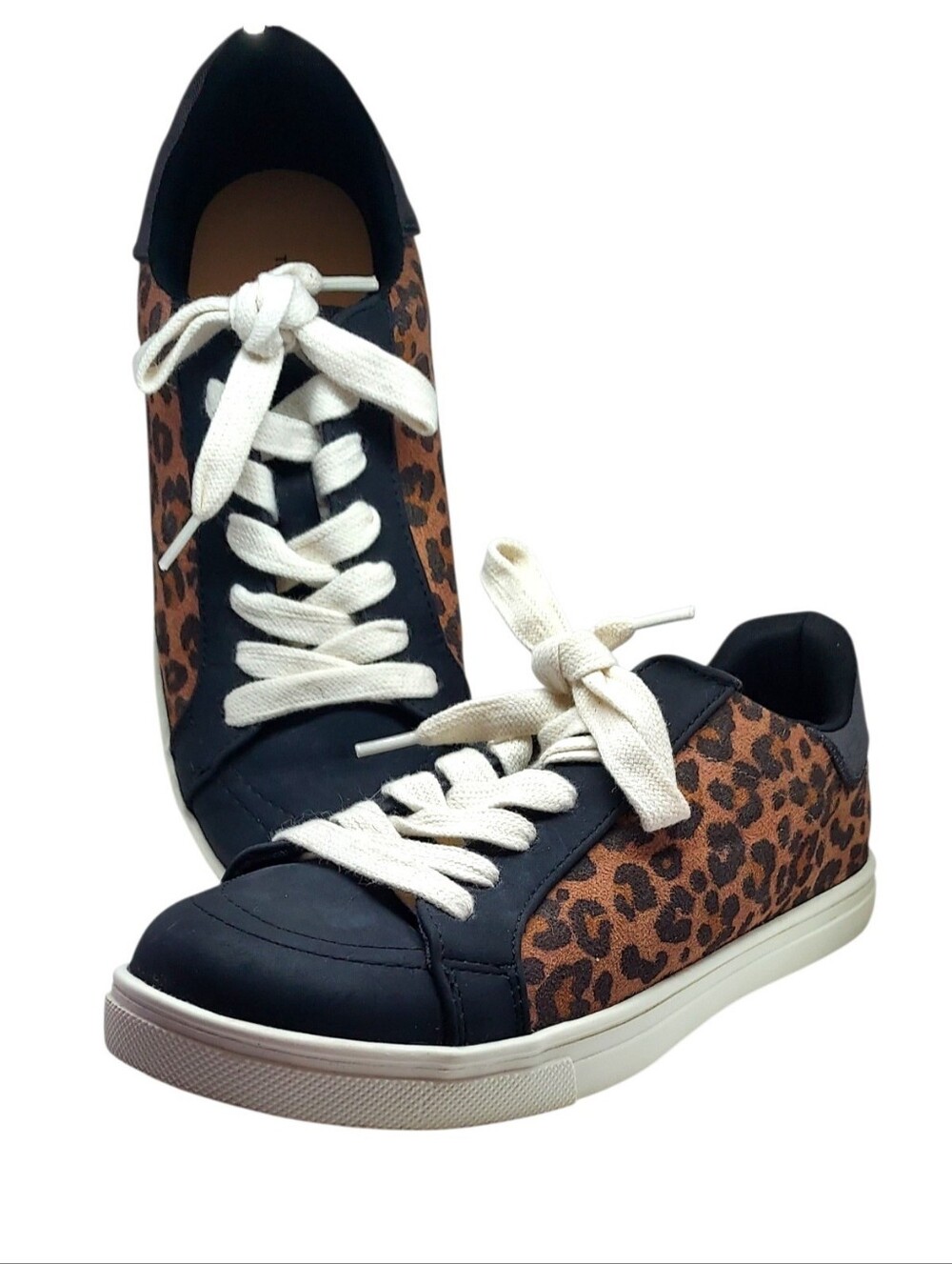 Treasure & Bond Leopard Print Sneakers , Black Panels & Cream Laces Size 4